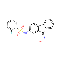 O=S(=O)(Nc1ccc2c(c1)C(=NO)c1ccccc1-2)c1ccccc1F ZINC000299814693