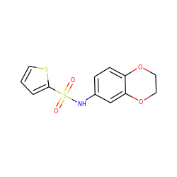 O=S(=O)(Nc1ccc2c(c1)OCCO2)c1cccs1 ZINC000000106709