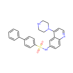 O=S(=O)(Nc1ccc2nccc(N3CCNCC3)c2c1)c1ccc(-c2ccccc2)cc1 ZINC000026720148