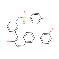 O=S(=O)(Nc1cccc(-c2c(O)ccc3cc(-c4cccc(O)c4)ccc23)c1)c1ccc(F)cc1 ZINC000084724894