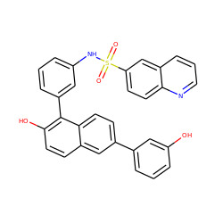 O=S(=O)(Nc1cccc(-c2c(O)ccc3cc(-c4cccc(O)c4)ccc23)c1)c1ccc2ncccc2c1 ZINC000084712367