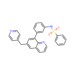 O=S(=O)(Nc1cccc(-c2cc(Cc3ccncc3)cc3cccnc23)c1)c1ccccc1 ZINC000028529386