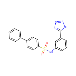 O=S(=O)(Nc1cccc(-c2nnn[nH]2)c1)c1ccc(-c2ccccc2)cc1 ZINC000114605715