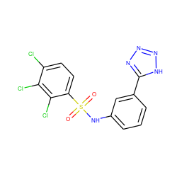 O=S(=O)(Nc1cccc(-c2nnn[nH]2)c1)c1ccc(Cl)c(Cl)c1Cl ZINC000114604175