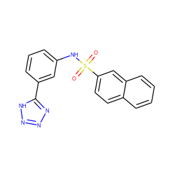 O=S(=O)(Nc1cccc(-c2nnn[nH]2)c1)c1ccc2ccccc2c1 ZINC000007230182