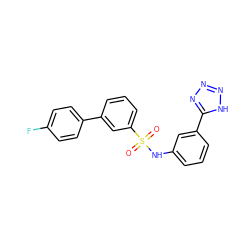 O=S(=O)(Nc1cccc(-c2nnn[nH]2)c1)c1cccc(-c2ccc(F)cc2)c1 ZINC000114603048