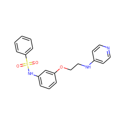 O=S(=O)(Nc1cccc(OCCNc2ccncc2)c1)c1ccccc1 ZINC000013494024