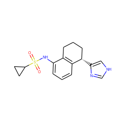 O=S(=O)(Nc1cccc2c1CCC[C@@H]2c1c[nH]cn1)C1CC1 ZINC000013580160