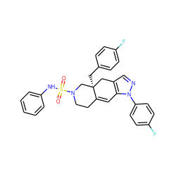 O=S(=O)(Nc1ccccc1)N1CCC2=Cc3c(cnn3-c3ccc(F)cc3)C[C@]2(Cc2ccc(F)cc2)C1 ZINC000029128219