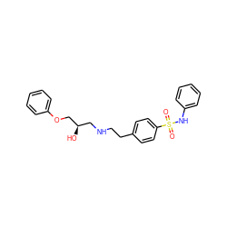O=S(=O)(Nc1ccccc1)c1ccc(CCNC[C@@H](O)COc2ccccc2)cc1 ZINC000043022526