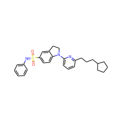 O=S(=O)(Nc1ccccc1)c1ccc2c(c1)CCN2c1cccc(CCCC2CCCC2)n1 ZINC000029553779