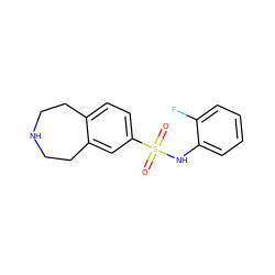 O=S(=O)(Nc1ccccc1F)c1ccc2c(c1)CCNCC2 ZINC000040972253