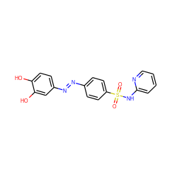 O=S(=O)(Nc1ccccn1)c1ccc(/N=N/c2ccc(O)c(O)c2)cc1 ZINC000103279585