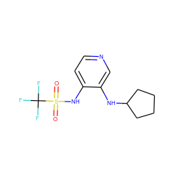 O=S(=O)(Nc1ccncc1NC1CCCC1)C(F)(F)F ZINC000049125082