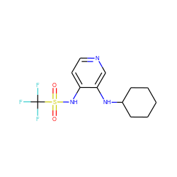 O=S(=O)(Nc1ccncc1NC1CCCCC1)C(F)(F)F ZINC000049020127