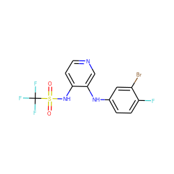 O=S(=O)(Nc1ccncc1Nc1ccc(F)c(Br)c1)C(F)(F)F ZINC000103266663