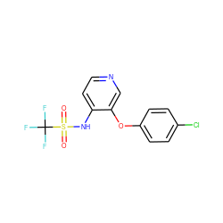 O=S(=O)(Nc1ccncc1Oc1ccc(Cl)cc1)C(F)(F)F ZINC000013586685