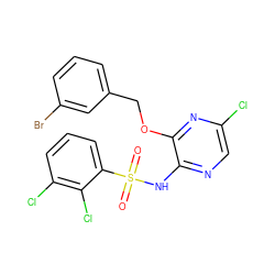 O=S(=O)(Nc1ncc(Cl)nc1OCc1cccc(Br)c1)c1cccc(Cl)c1Cl ZINC000116961413