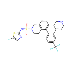 O=S(=O)(Nc1ncc(F)s1)N1CCc2c(cccc2-c2ccc(C(F)(F)F)cc2C2=CCNCC2)C1 ZINC000147418838