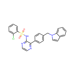 O=S(=O)(Nc1nccnc1-c1ccc(Cn2ccc3ccccc32)cc1)c1ccccc1Cl ZINC000137210902