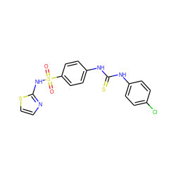 O=S(=O)(Nc1nccs1)c1ccc(NC(=S)Nc2ccc(Cl)cc2)cc1 ZINC000040423076