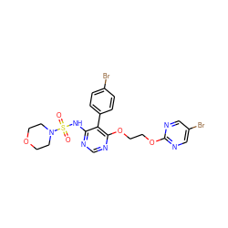 O=S(=O)(Nc1ncnc(OCCOc2ncc(Br)cn2)c1-c1ccc(Br)cc1)N1CCOCC1 ZINC000095554438