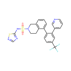 O=S(=O)(Nc1ncns1)N1CCc2c(cccc2-c2ccc(C(F)(F)F)cc2-c2cccnc2)C1 ZINC000146965687