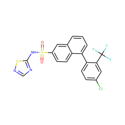 O=S(=O)(Nc1ncns1)c1ccc2c(-c3ccc(Cl)cc3C(F)(F)F)cccc2c1 ZINC000225118293