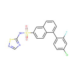 O=S(=O)(Nc1ncns1)c1ccc2c(-c3ccc(Cl)cc3F)cccc2c1 ZINC000225104384