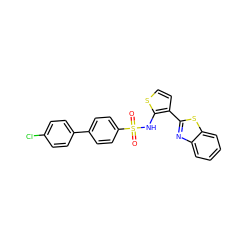 O=S(=O)(Nc1sccc1-c1nc2ccccc2s1)c1ccc(-c2ccc(Cl)cc2)cc1 ZINC000043012141