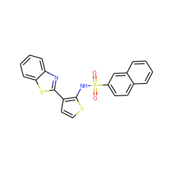 O=S(=O)(Nc1sccc1-c1nc2ccccc2s1)c1ccc2ccccc2c1 ZINC000043062416