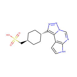 O=S(=O)(O)C[C@H]1CC[C@H](c2nnn3cnc4[nH]ccc4c23)CC1 ZINC001772612696