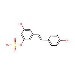 O=S(=O)(O)Oc1cc(O)cc(/C=C/c2ccc(O)cc2)c1 ZINC000035653092