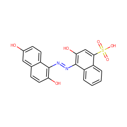 O=S(=O)(O)c1cc(O)c(/N=N/c2c(O)ccc3cc(O)ccc23)c2ccccc12 ZINC000013864568