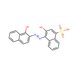 O=S(=O)(O)c1cc(O)c(/N=N/c2ccc3ccccc3c2O)c2ccccc12 ZINC000004521479