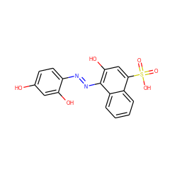 O=S(=O)(O)c1cc(O)c(N=Nc2ccc(O)cc2O)c2ccccc12 ZINC000261121893