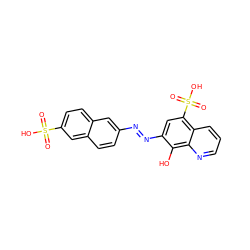 O=S(=O)(O)c1ccc2cc(/N=N/c3cc(S(=O)(=O)O)c4cccnc4c3O)ccc2c1 ZINC000003954176