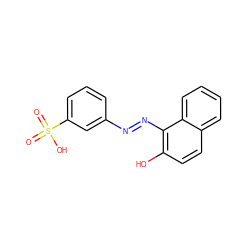 O=S(=O)(O)c1cccc(N=Nc2c(O)ccc3ccccc23)c1 ZINC000252628882