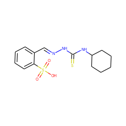 O=S(=O)(O)c1ccccc1/C=N/NC(=S)NC1CCCCC1 ZINC000028705933