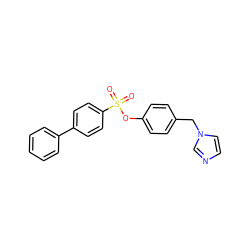 O=S(=O)(Oc1ccc(Cn2ccnc2)cc1)c1ccc(-c2ccccc2)cc1 ZINC000058576182