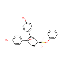 O=S(=O)(Oc1ccccc1)[C@H]1C[C@@H]2O[C@@H]1C(c1ccc(O)cc1)=C2c1ccc(O)cc1 ZINC000101075711