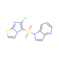 O=S(=O)(c1c(Cl)nc2sccn12)n1ccc2ncccc21 ZINC000043123421