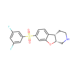 O=S(=O)(c1cc(F)cc(F)c1)c1ccc2c(c1)O[C@H]1CNCC[C@@H]21 ZINC000073199033