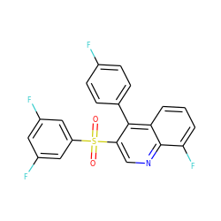 O=S(=O)(c1cc(F)cc(F)c1)c1cnc2c(F)cccc2c1-c1ccc(F)cc1 ZINC000067335407