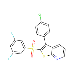 O=S(=O)(c1cc(F)cc(F)c1)c1sc2ncccc2c1-c1ccc(Cl)cc1 ZINC000149821481