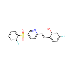 O=S(=O)(c1ccc(/C=C/c2ccc(F)cc2O)nc1)c1ccccc1F ZINC000028889328