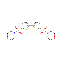 O=S(=O)(c1ccc(-c2ccc(S(=O)(=O)N3CCOCC3)s2)s1)N1CCOCC1 ZINC000002153450