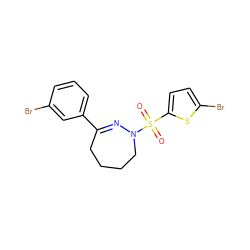 O=S(=O)(c1ccc(Br)s1)N1CCCCC(c2cccc(Br)c2)=N1 ZINC000040763189