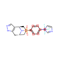 O=S(=O)(c1ccc(C(F)(F)F)cc1)N1[C@H]2Cc3[nH]ncc3[C@H]1C[C@H](c1ccc(-n3ccnc3)cc1)C2 ZINC000102069616