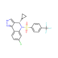 O=S(=O)(c1ccc(C(F)(F)F)cc1)N1c2cc(Cl)ccc2-c2n[nH]cc2[C@@H]1C1CC1 ZINC000045260696